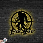 Nature Outdoors Metal Sign Custom Bigfoot With Compass 1