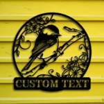 Nature Outdoors Metal Sign Custom Black Capped Bird 1