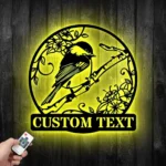 Nature Outdoors Metal Sign Custom Black Capped Bird 1