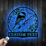 Nature Outdoors Metal Sign Custom Black Capped Bird 1
