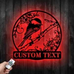 Nature Outdoors Metal Sign Custom Black Capped Bird 1