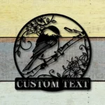 Nature Outdoors Metal Sign Custom Black Capped Bird 1