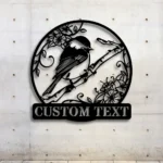 Nature Outdoors Metal Sign Custom Black Capped Bird 1