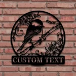 Nature Outdoors Metal Sign Custom Black Capped Bird 1