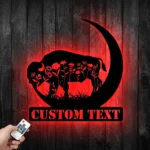 Nature Outdoors Metal Sign Custom Buffalo On The Moon 1