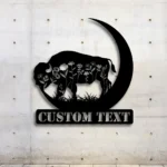 Nature Outdoors Metal Sign Custom Buffalo On The Moon 1