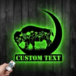 Nature Outdoors Metal Sign Custom Buffalo On The Moon 1