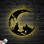 Nature Outdoors Metal Sign Custom Camping On The Moon 1