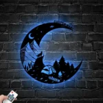 Nature Outdoors Metal Sign Custom Camping On The Moon 1