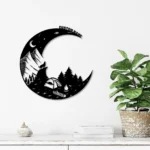 Nature Outdoors Metal Sign Custom Camping On The Moon 1