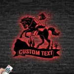 Nature Outdoors Metal Sign Custom Cowboy Riding Horse 1
