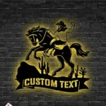 Nature Outdoors Metal Sign Custom Cowboy Riding Horse 1