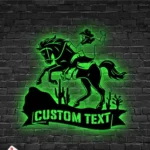 Nature Outdoors Metal Sign Custom Cowboy Riding Horse 1