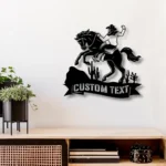Nature Outdoors Metal Sign Custom Cowboy Riding Horse 1