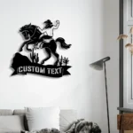 Nature Outdoors Metal Sign Custom Cowboy Riding Horse 1