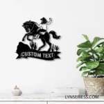 Nature Outdoors Metal Sign Custom Cowboy Riding Horse 1