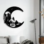 Nature Outdoors Metal Sign Custom Crescent Moon Camping 1