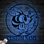 Nature Outdoors Metal Sign Custom Floral Bee 1