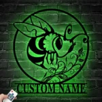 Nature Outdoors Metal Sign Custom Floral Bee 1