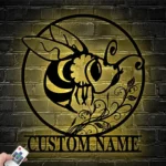 Nature Outdoors Metal Sign Custom Floral Bee 1