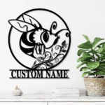 Nature Outdoors Metal Sign Custom Floral Bee 1