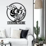 Nature Outdoors Metal Sign Custom Floral Bee 1