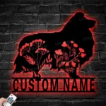 Nature Outdoors Metal Sign Custom Flower Shetland Sheepdog 1