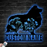 Nature Outdoors Metal Sign Custom Flower Shetland Sheepdog 1