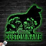 Nature Outdoors Metal Sign Custom Flower Shetland Sheepdog 1