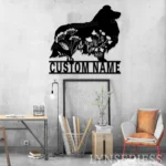 Nature Outdoors Metal Sign Custom Flower Shetland Sheepdog 1