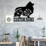 Nature Outdoors Metal Sign Custom Flower Shetland Sheepdog 1