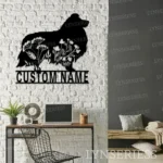 Nature Outdoors Metal Sign Custom Flower Shetland Sheepdog 1