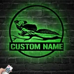Nature Outdoors Metal Sign Custom Green Basilisk Lizard 1