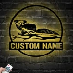 Nature Outdoors Metal Sign Custom Green Basilisk Lizard 1