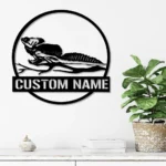 Nature Outdoors Metal Sign Custom Green Basilisk Lizard 1