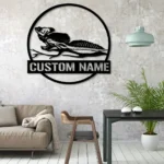 Nature Outdoors Metal Sign Custom Green Basilisk Lizard 1