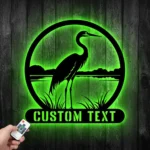 Nature Outdoors Metal Sign Custom Heron On The Lake 1