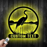 Nature Outdoors Metal Sign Custom Heron On The Lake 1