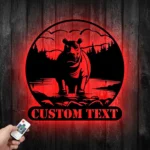 Nature Outdoors Metal Sign Custom Hippo 1