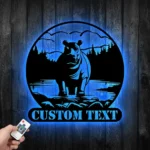 Nature Outdoors Metal Sign Custom Hippo 1