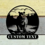 Nature Outdoors Metal Sign Custom Hippo 1