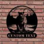 Nature Outdoors Metal Sign Custom Hippo 1