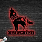 Nature Outdoors Metal Sign Custom Howling Wolf 1