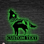 Nature Outdoors Metal Sign Custom Howling Wolf 1