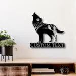 Nature Outdoors Metal Sign Custom Howling Wolf 1