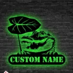 Nature Outdoors Metal Sign Custom Peeking Alligator 1