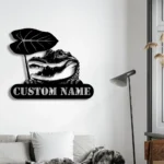 Nature Outdoors Metal Sign Custom Peeking Alligator 1