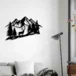 Nature Outdoors Metal Sign Deer Mountain Scene 1