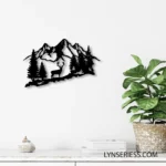 Nature Outdoors Metal Sign Deer Mountain Scene 1