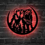 Nature Outdoors Metal Sign Forest Bear 1